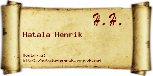 Hatala Henrik névjegykártya
